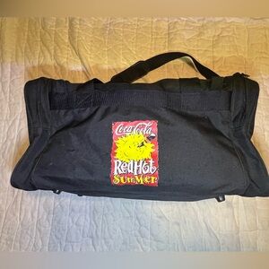 Rare Vintage Coca-Cola Black Duffel Bag Atlanta Olympics Red Hot Summer Collect